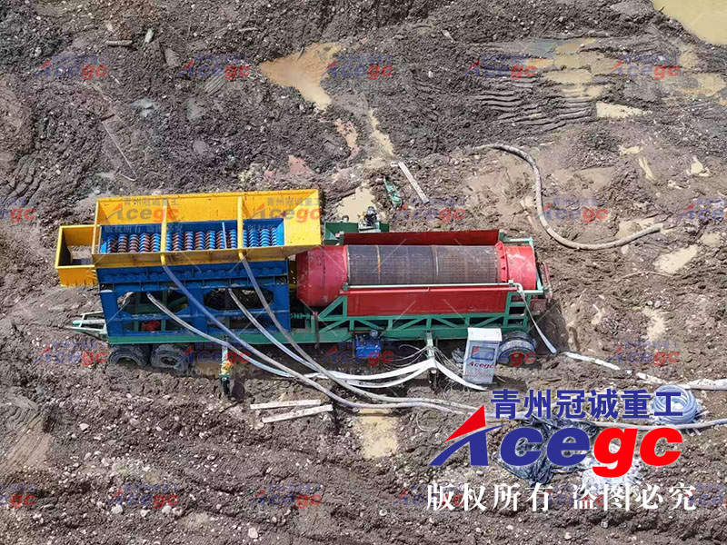 滚筒筛淘金车在哥伦比亚