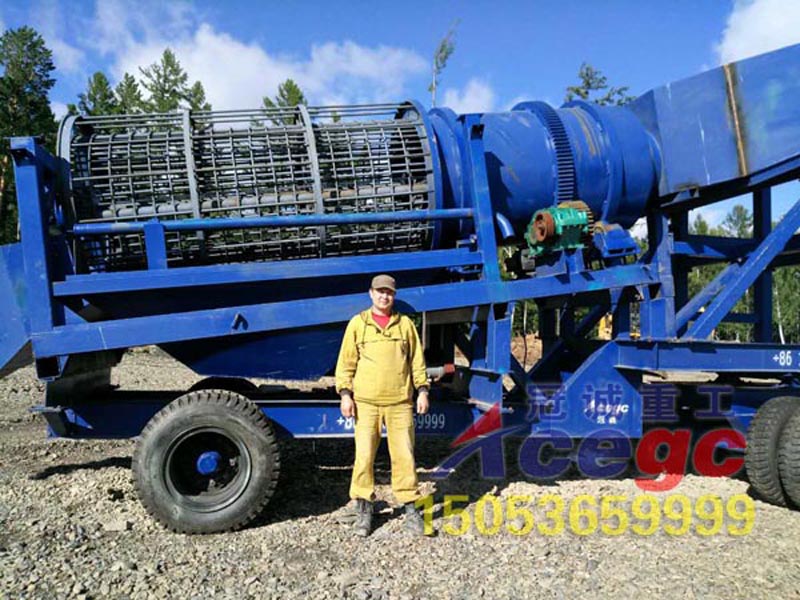 移动式滚筒筛淘金车
